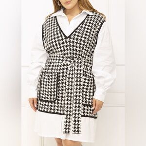 Houndstooth Black and White Dress
